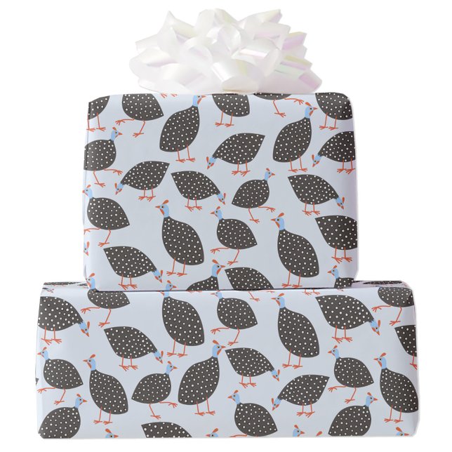 Papel De Regalo Patrón de aves de Guinea Hens (Guinea fowl fun bird wrapping paper roll)