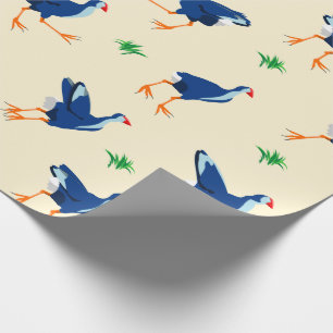 Papel De Regalo Patrón de aves del pantano de Pukeko Hen