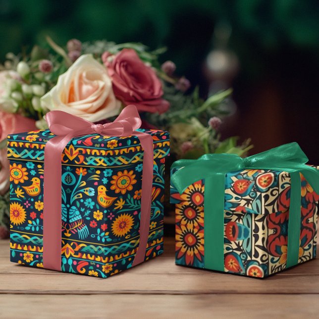 Papel De Regalo Patrón de aves y flores de México (Subido por el creador)