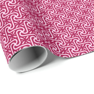 Papel De Regalo patrón de azulejo egipcio, burgundy y rosa