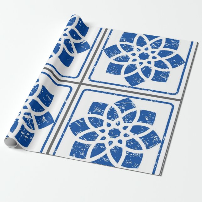 Papel De Regalo Patrón de azulejos de cerámica (Desenrollado)