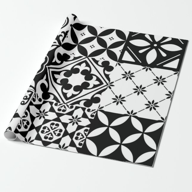 Papel De Regalo Patrón de azulejos de cerámica (Desenrollado)