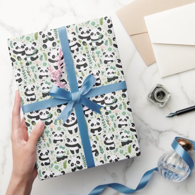Papel De Regalo Patrón de Baby Panda (Regalar)