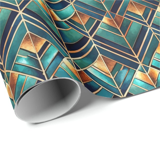 Papel De Regalo Patrón de baldosas Art Déco lindo (Esquina del rollo)