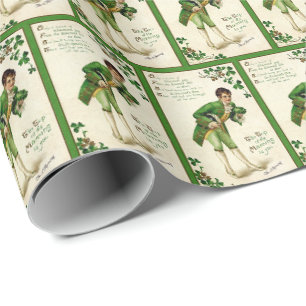 Papel De Regalo Patrón de baldosas Cool Vintage Irlanda