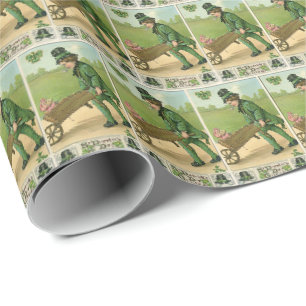 Papel De Regalo Patrón de baldosas Cool Vintage Irlanda San Patric