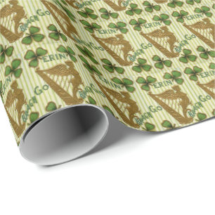 Papel De Regalo Patrón de baldosas Cool Vintage Irlanda San Patric