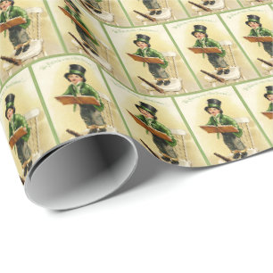 Papel De Regalo Patrón de baldosas Cool Vintage Irlanda San Patric