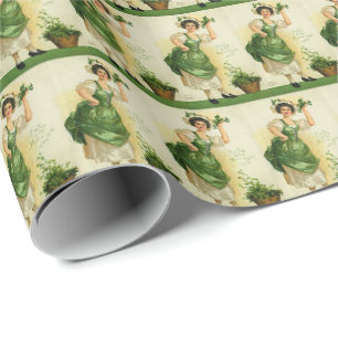 Papel De Regalo Patrón de baldosas Cool Vintage Irlanda San Patric