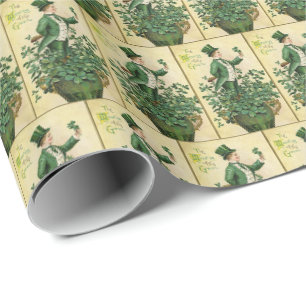 Papel De Regalo Patrón de baldosas Cool Vintage Irlanda San Patric