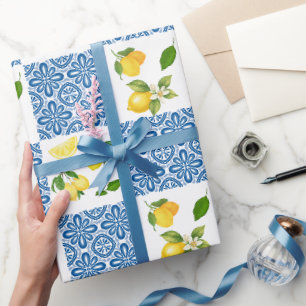 Papel De Regalo Patrón de baldosas de estilo francés mediterráneo 
