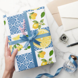 Papel De Regalo Patrón de baldosas de estilo francés mediterráneo 