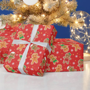Papel De Regalo Patrón de baldosas de jengibre para Navidades fest