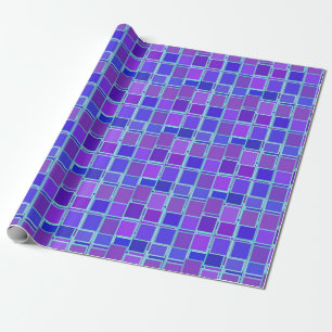 Papel De Regalo Patrón de baldosas de mosaico púrpura cuadrados