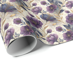 Papel De Regalo Patrón de baldosas florales de tinta de alcohol de