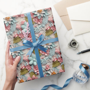 Papel De Regalo Patrón de baldosas florales de tres dígitos