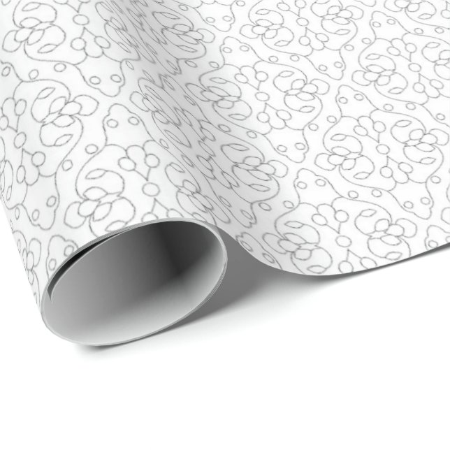 Papel De Regalo Patrón de baldosas geométricas gris claro (Esquina del rollo)