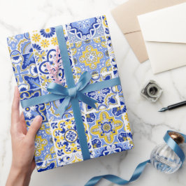 Papel De Regalo Patrón de baldosas portuguesas