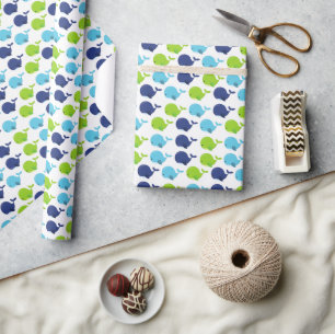 Papel De Regalo Patrón De Ballenas, Ballenas Cuestas, Animales Mar