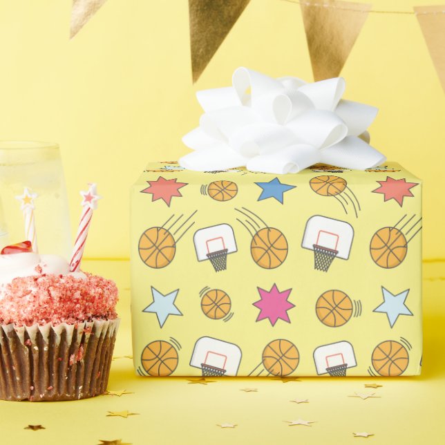 Papel De Regalo Patrón de baloncesto divertido (Fiesta de cumpleaños )