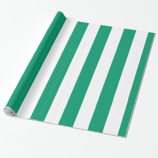 Papel De Regalo Patrón de banda grande extra blanco verde jade