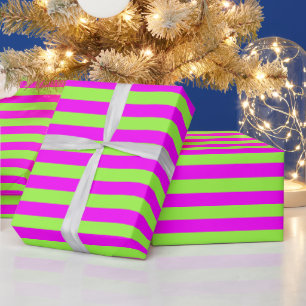 Papel De Regalo Patrón de banda rosa verde lima moderno