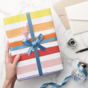 Papel De Regalo Patrón de bandas arcoiris coloridas