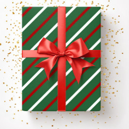 Papel De Regalo Patrón de bandas de Navidades verdes