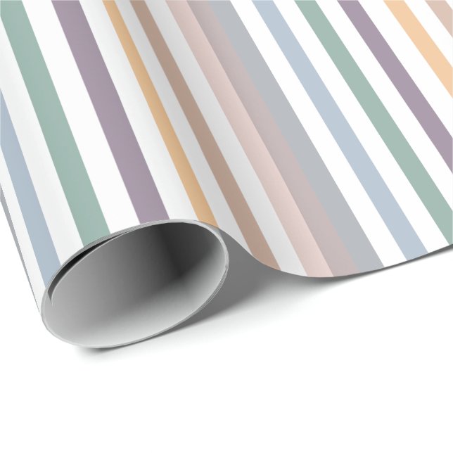 Papel De Regalo Patrón de bandas horizontales anchas y redondeadas (Esquina del rollo)