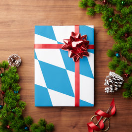 Papel De Regalo Patrón de bandera de diamantes de Baviera azul y b