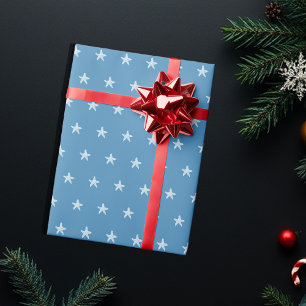 Papel De Regalo Patrón de bandera de estrella azul patriótica