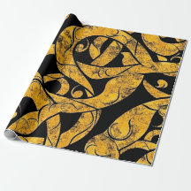 Patrón de Batik amarillo y negro