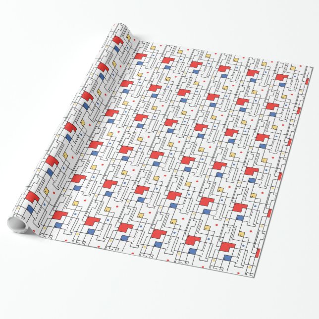 Papel De Regalo Patrón de Bauhaus (Desenrollado)