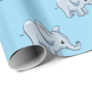 Papel De Regalo Patrón de bebés elefantes, animales de África pers