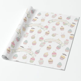 Papel De Regalo Patrón de bigote de pastel personalizado Pastel de