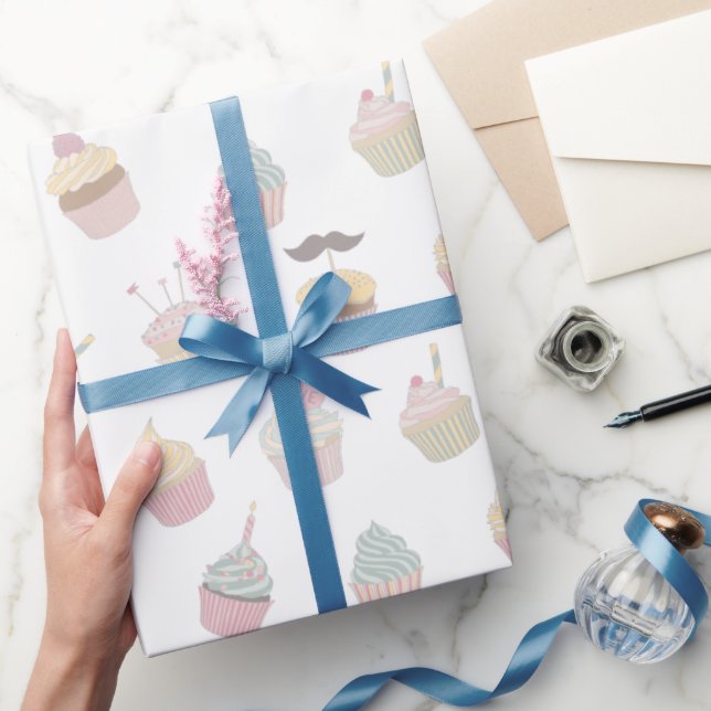 Papel De Regalo Patrón de bigote de pasteles pasteles pasteles (Regalar)