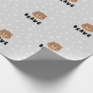 Papel De Regalo Patrón de boho animal del oso del bosque