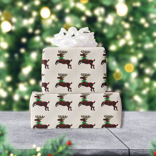 Papel De Regalo Patrón de boho rojo de ciervos rusos