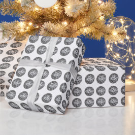 Papel De Regalo Patrón de bola de disco plateado