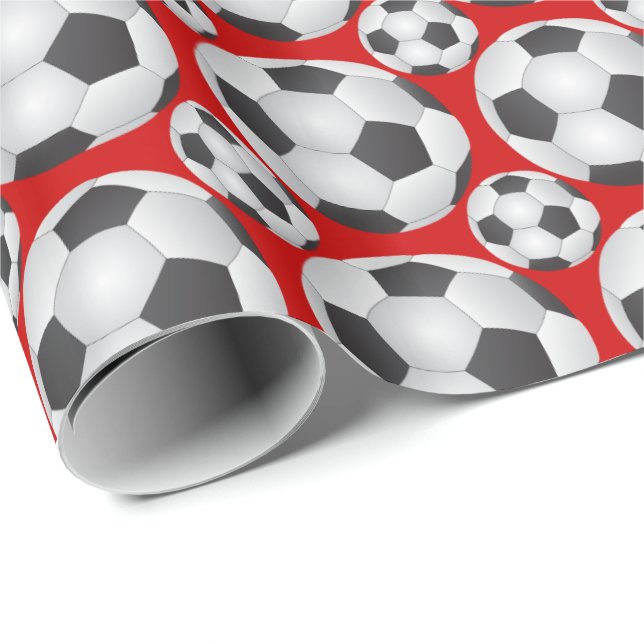 Papel De Regalo Patrón de bolas de fútbol (Esquina del rollo)