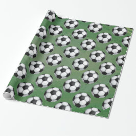 Papel De Regalo Patrón de bolas de fútbol en blanco y negro