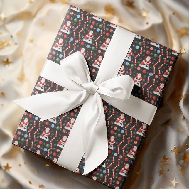 Papel De Regalo Patrón de bolos del Santa de Navidad (Subido por el creador)