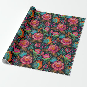 Papel De Regalo Patrón de bordado floral