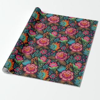 Papel De Regalo Patrón de bordado floral
