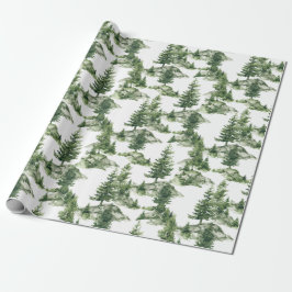 Papel De Regalo Patrón de bosque acuático de invierno