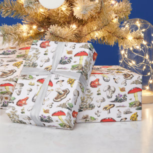 Papel De Regalo Patrón de bosque de caracoles de espuma de hongos