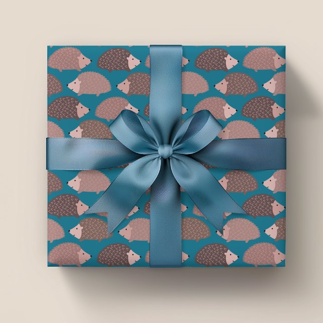 Papel De Regalo Patrón de bosque de Hedgehog (Cute hedgehog wrapping paper, ideals for kids birthday party and animal lovers)