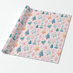 Papel De Regalo Patrón de bosque de Navidades caprichosos