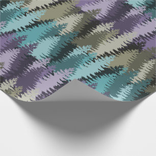 Papel De Regalo Patrón de bosque de pinos en capas