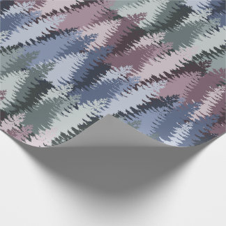 Papel De Regalo Patrón de bosque de pinos en capas